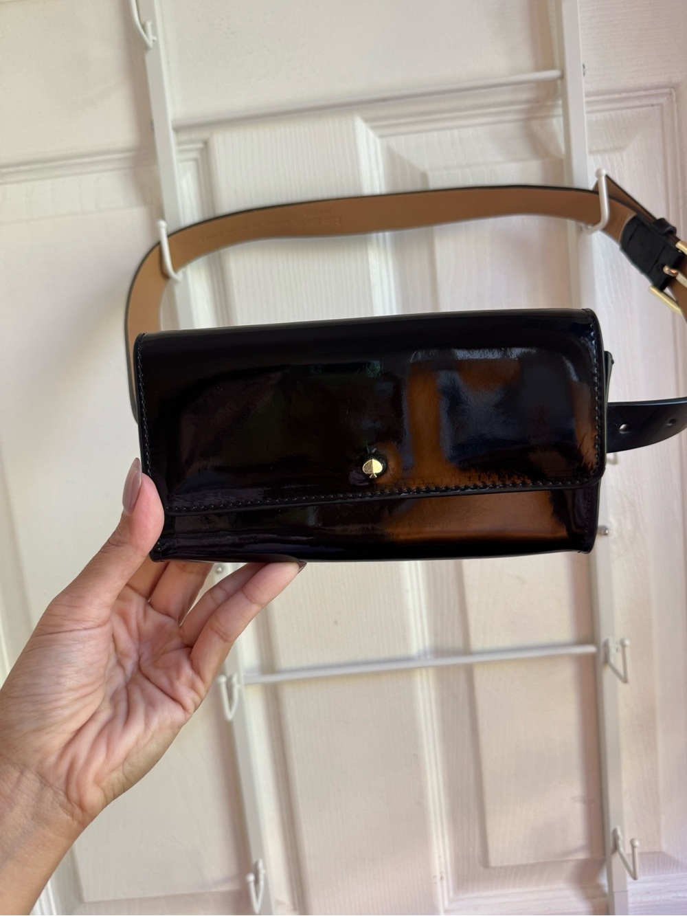 kate spade Black Patent Leather Crossbody Belt Bag